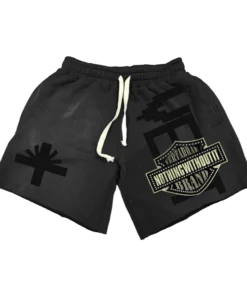 Vertabrae Black Double Emblem Shorts