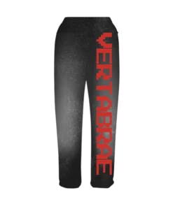 Vertabrae Black with Red Logo Sweatpant